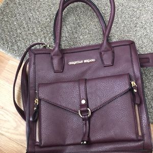 Burgundy Christian Siriano purse